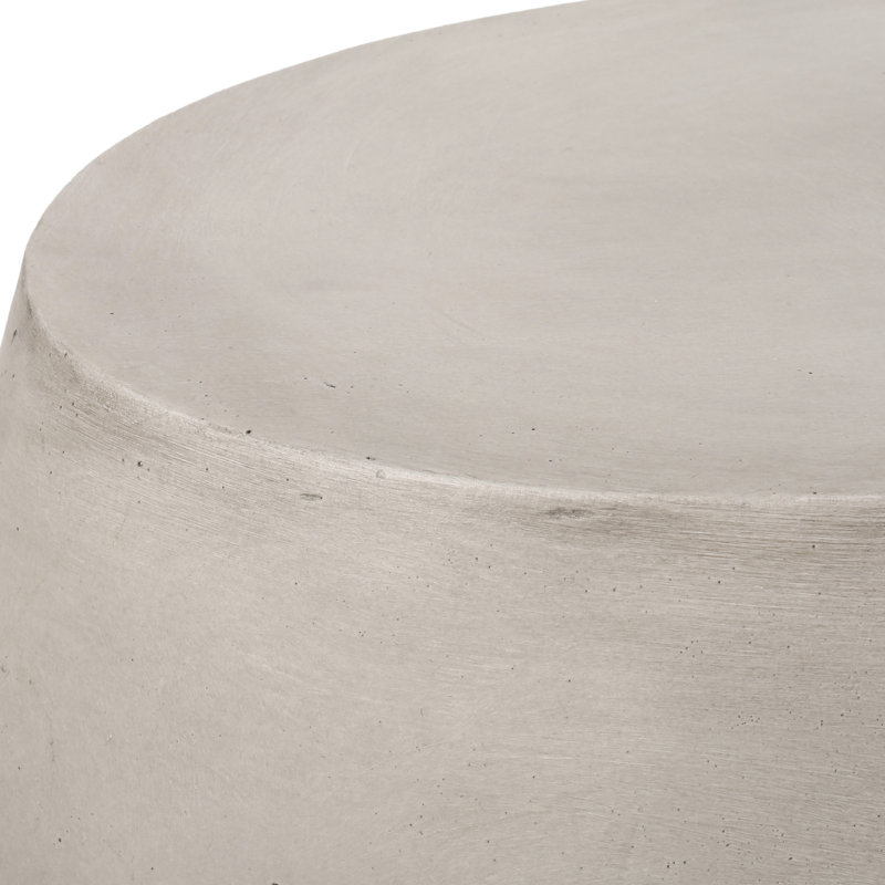 Table d'appoint d'extérieur en béton léger - forme ovale minimaliste pour patio, gris, l 24,48 po x P 17,72 po, H 20,45 po, sans assemblage Design contemporain convexe prêt à se transformer