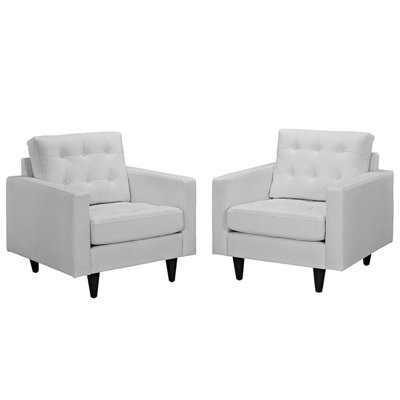 Ensemble de deux chaises rembourrées en cuir Modway Empress
