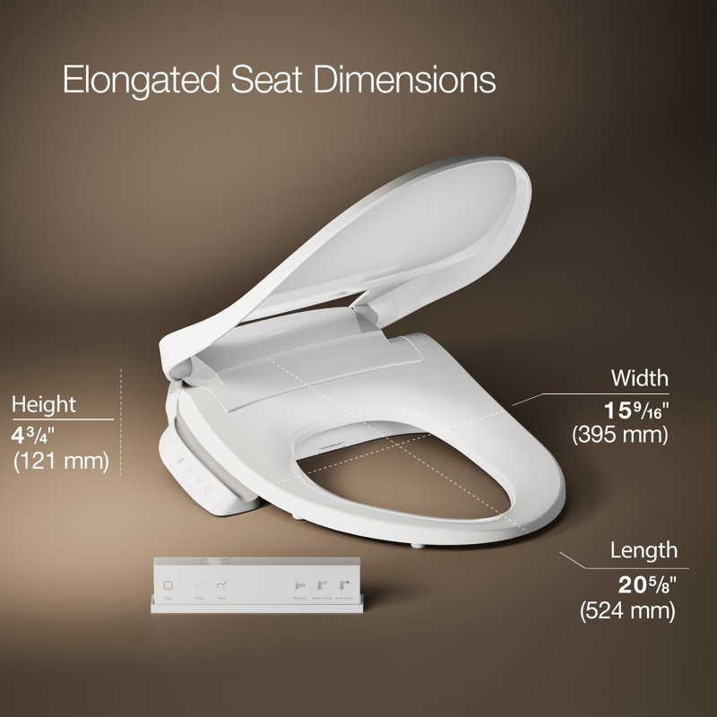 PureWash E700 Elongated Heated Bidet Toilet Seat with Remote Control, Bidet Warm Water, White