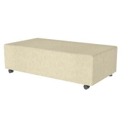 Pro Series Rustic Upholstered Rectangle Mobile Ottoman