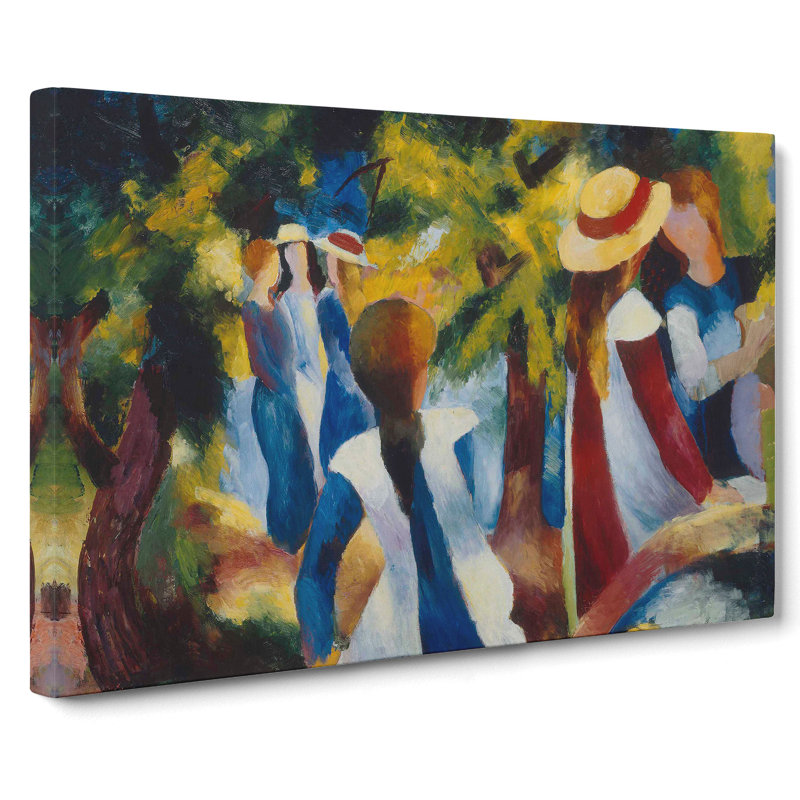 Girls In The Forest by August Macke - Wrapped Canvas Painting, 50cm H x 76cm W x 3cm D