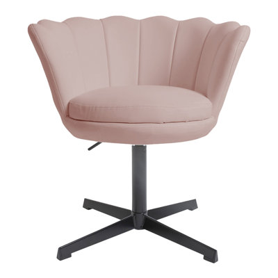 Melissa Swivel Vanity Chair with Beautiful Seashell Design, 360 Degree Swivel and Adjustable Height by Mercer41
