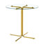 Ensemble de 3 tables de bar de cuisine modernes, comprenant 2 chaises de bar rembourrées en coton et en lin-1528190803