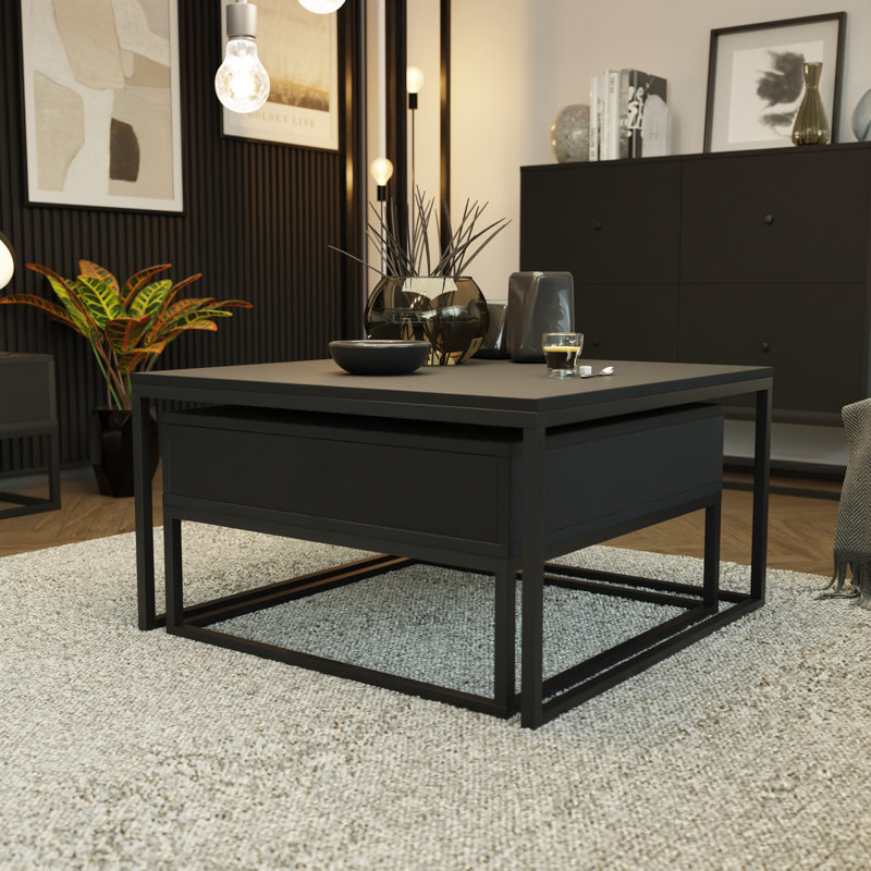 Sento Coffee Table with Storage, Black