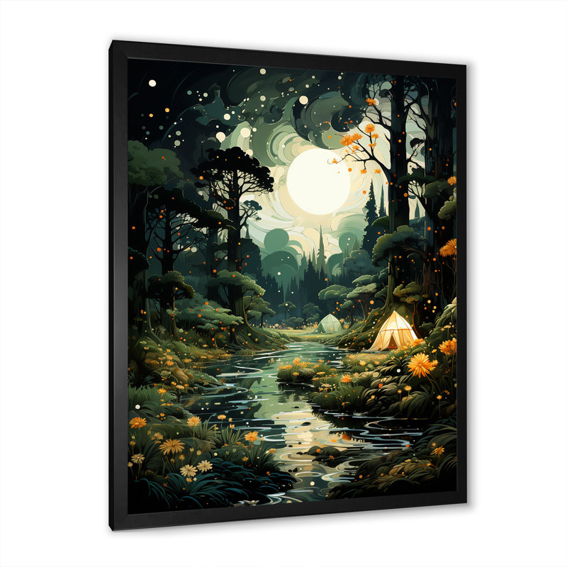 Backcountry Escape - camping, art mural, Cadre photo noir, H 20 po x l 12 po x P 1 po