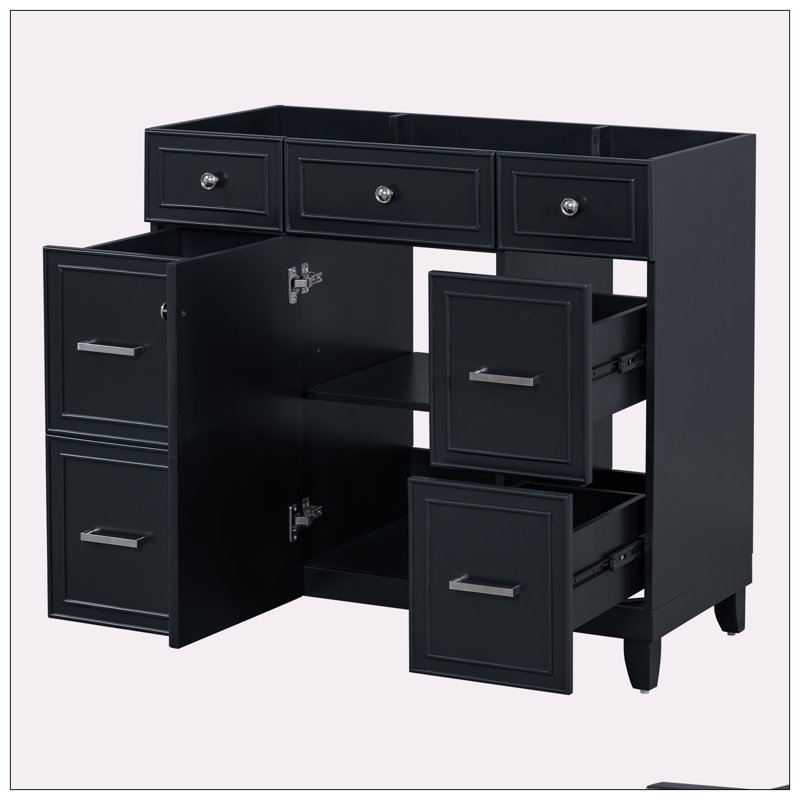 [Cabinet seulement] Meuble-lavabo de 36 po - Noir (lavabo non inclus)