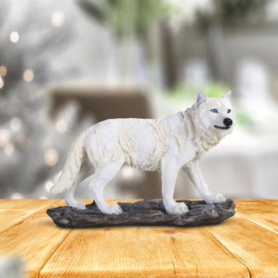 8"W Snow Wolf Figurine Unique Gifts