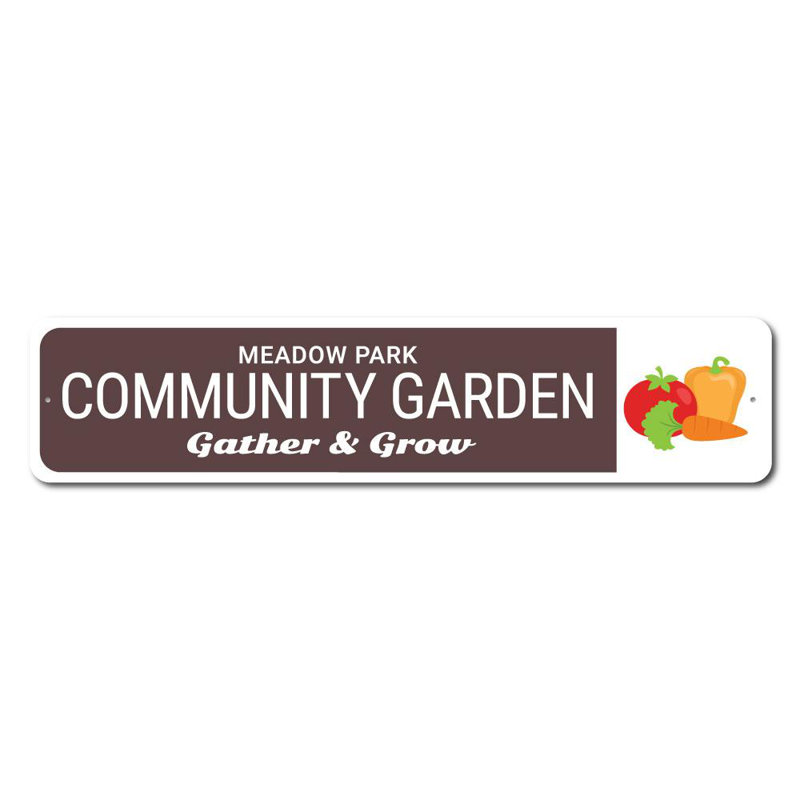 Enseigne de jardin en aluminium, H 6 po x l 24 po x P 0,06 po