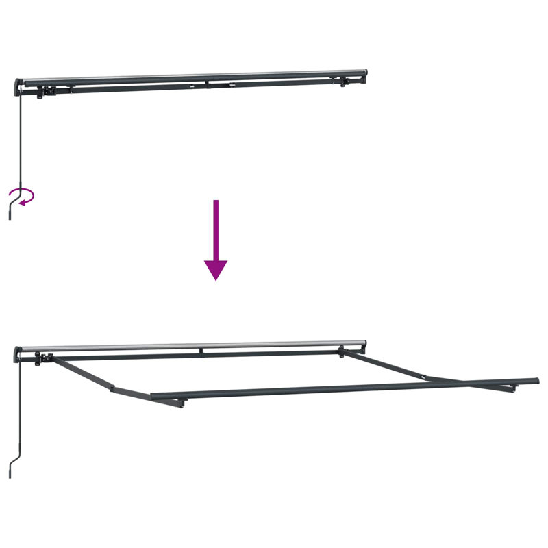 VidaXL Polyester Cover Retractable Patio Awning, 165cm H x 400cm W x 300cm D, Black/Taupe