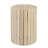 Solid Wood Vertical Slat Cylindrical Natural Finish End Table