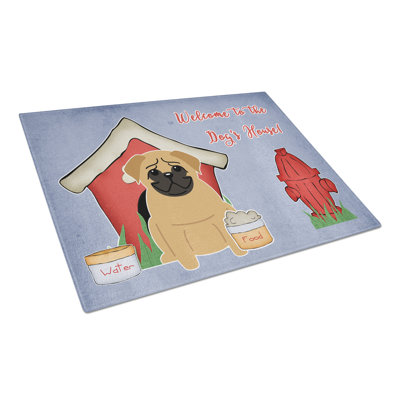Caroline's Treasures Dog House Glass Pug Cutting Board