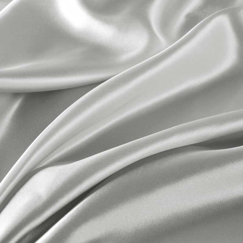 Satin Light Grey 100% Satin Luxury Wrinkle Resistant 6-Piece Cal King Sheet Set, Light Gray