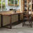 A simple rectangular solid wood desk in walnut color-2030258268