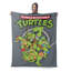 Plaid imprimé Tortues Ninja 117 x 152 cm, 100 % polyester, doux, confortable, léger et décoratif