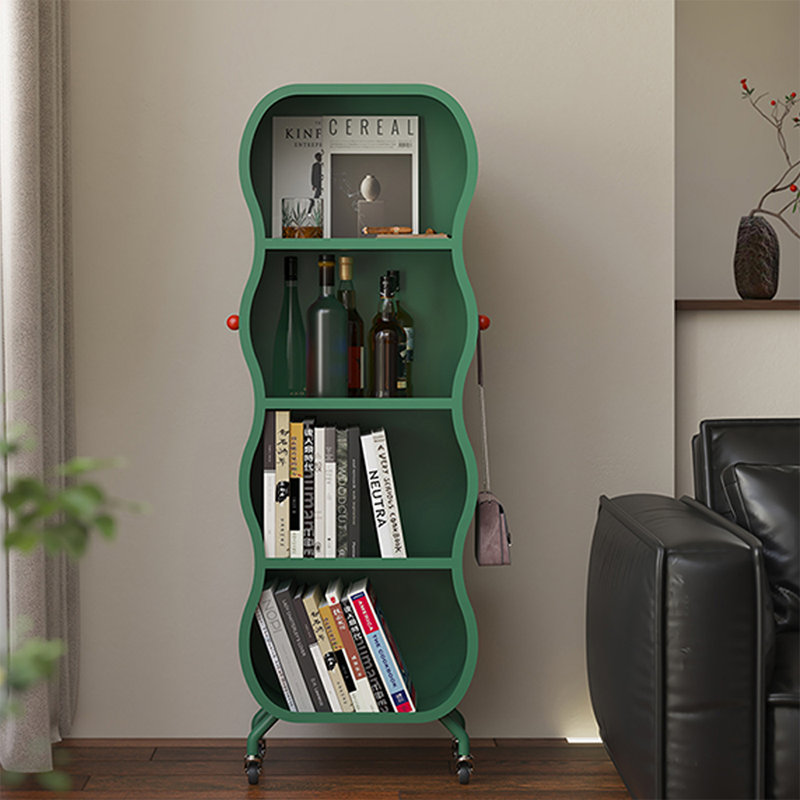 Green Modern Cold-rolled steel rotating bookshelf, Green