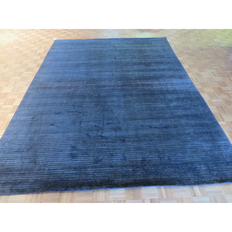 Tapis de zone en laine 8 pi 10 po x 11 pi 9 po main one-of-kind noué la Elbridge
