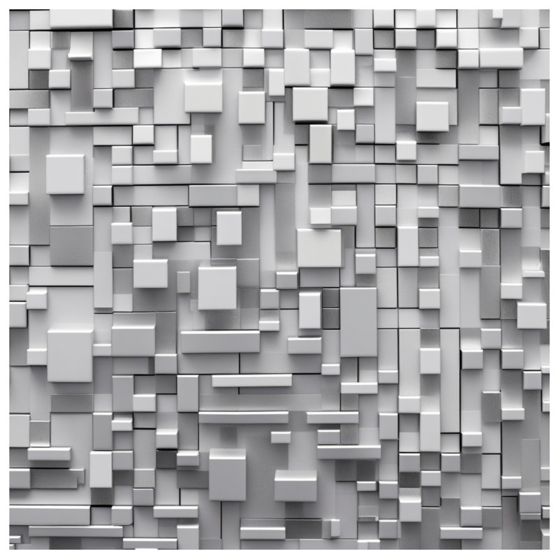 Tapisserie murale blocs géométriques gris - Décoration murale blocs géométriques, 50in H x60in W with 4 Grommets
