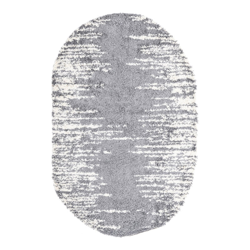 Tapis gris Trent Austin Design® Knupp, Ovale 5 pi 3 po x 8 pi