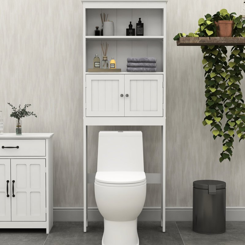 2 espaces de rangement pour salle de bain avec 2 portes - blanc