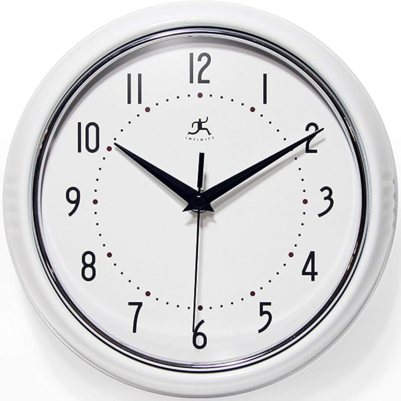 Infinity Instruments LTD. Rétro horloge murale de cuisine Mid Century