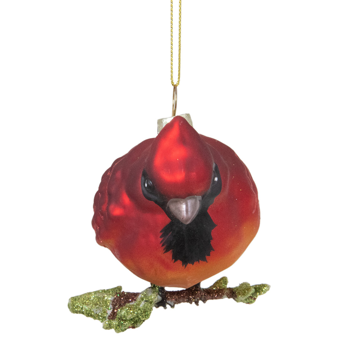 5.5" Shiny Red Cardinal Hanging Glass Christmas Ornament Northlight Seasonal
