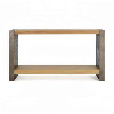 Mirod Vintage Industrial Console Table - Premium Wood Veneer, Distressed Finish, Classic Minimalist Design