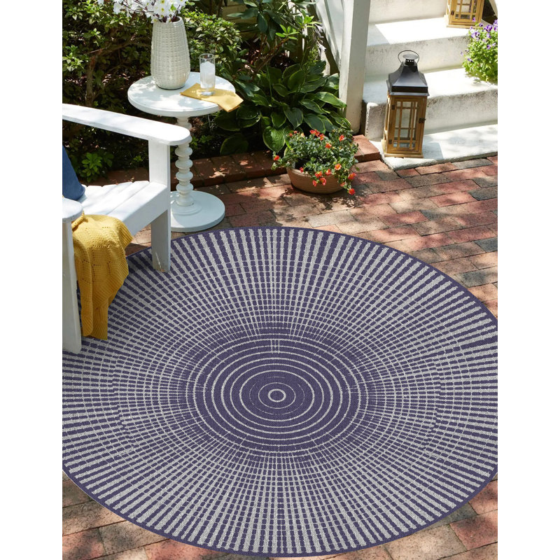 Rocshelle Round Vinyl Area Rug, Round 150cm