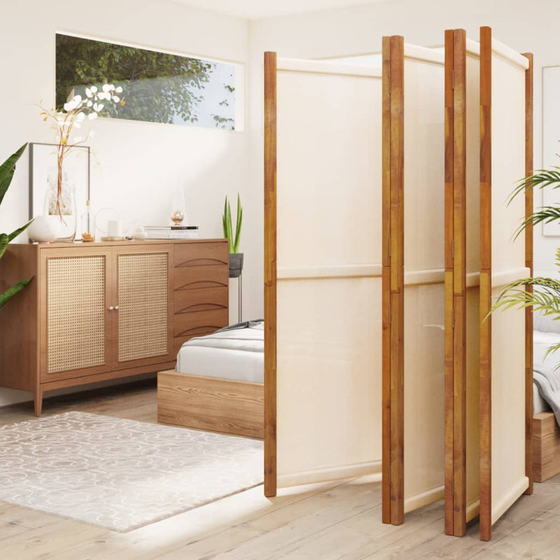 Metheny 420cm W x 180cm H 6 - Panel Solid Wood Folding Room Divider