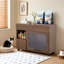 Enceinte de litière pour chat 2 en 1, table d'appoint avec rangement, armoire latérale pour buffet