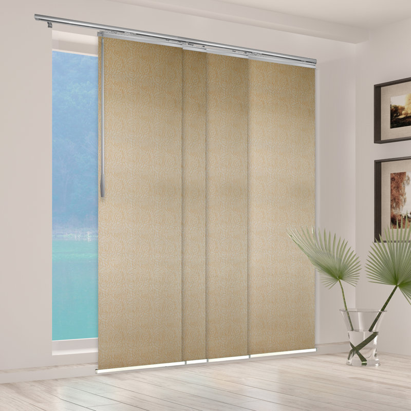 Store vertical semi-diaphane Iris, L 88 po x L 94 po, Nickel satiné / naturel