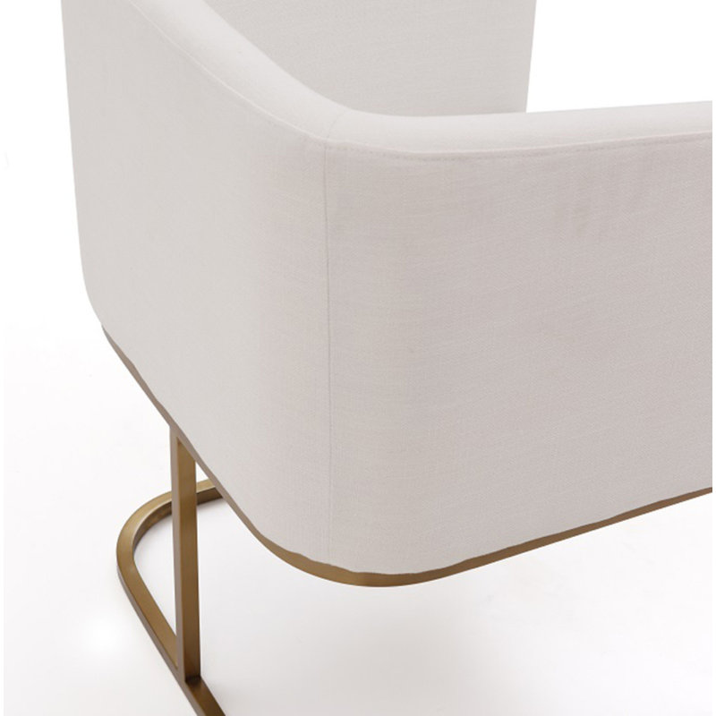 Fauteuil rembourrée Echo, Blanc cassé