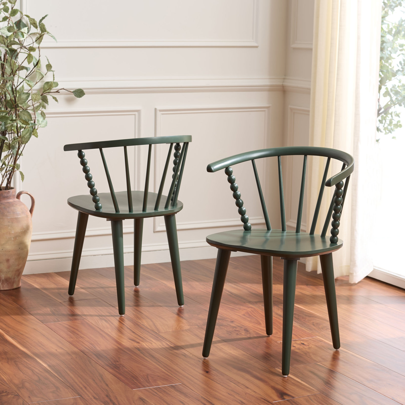 Condrey Curved Back Dining Armchair, Garden Green