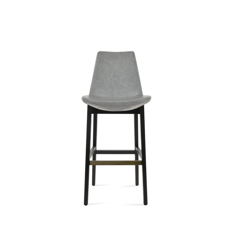 Eiffel Wood Stool, Bar Stool (29” Seat Height), Light Gray/PPM