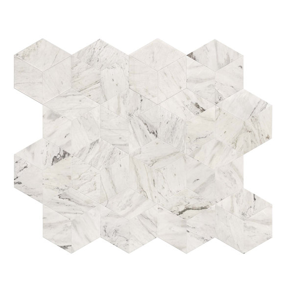 Hexagon Natural Polished Marble Tile For Wall And Floor, 1 Box 12 PCS