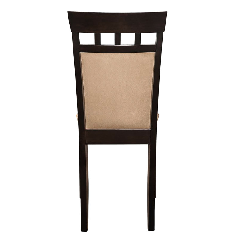 Chaises d'appoint Cappuccino (2), revêtement beige, chaises rembourrées 2 pièces Comfort, finition cappuccino, zone gracieuse