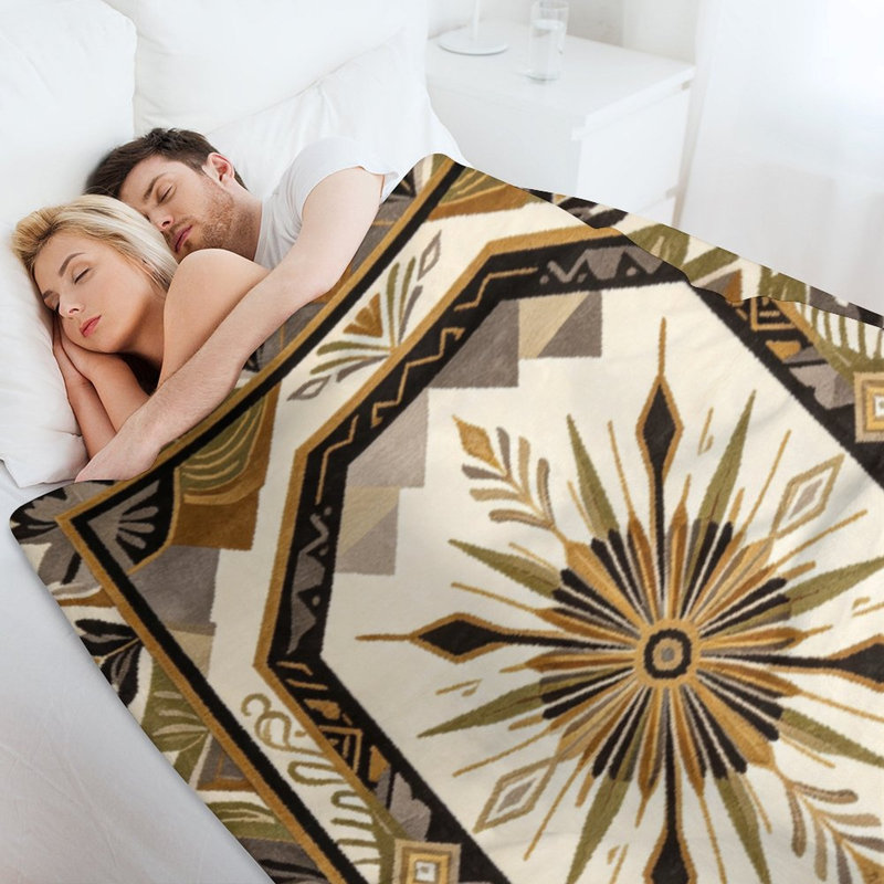 Jeté en flanelle géométrique Starburst Luxury, 50 x 60 po