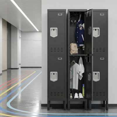 Storage Locker,Metal Locker,Lockers For Employees,Metal Locker Storage Cabinet With 2 Doors, Card Slot,Lockable Steel Locker For Gym,School,Home,Office,Garage,Assembly Required