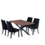 Rizzuto 4 Person Dining set - a Rectangular Wooden Dining Table with Metal Legs and a Set of 4 Quilted Ring Knocker Velvet Dining Chairs for Dining Room - Modern Dining Table Set-67170915