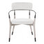 Chaise en bois brossé gris et tissu gris clair avec détails en métal noir - ensemble de 2-1696481208