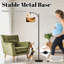 Lampe sur pied à arc avec abat-jour réglable Paysage désertique Cactus Silhouettes Sun Crescent Moon Warm Sand Dunes Lampe sur pied 3 températures de couleur à intensité variable, grand lampadaire avec interrupteur au pied pour la chambre à coucher
