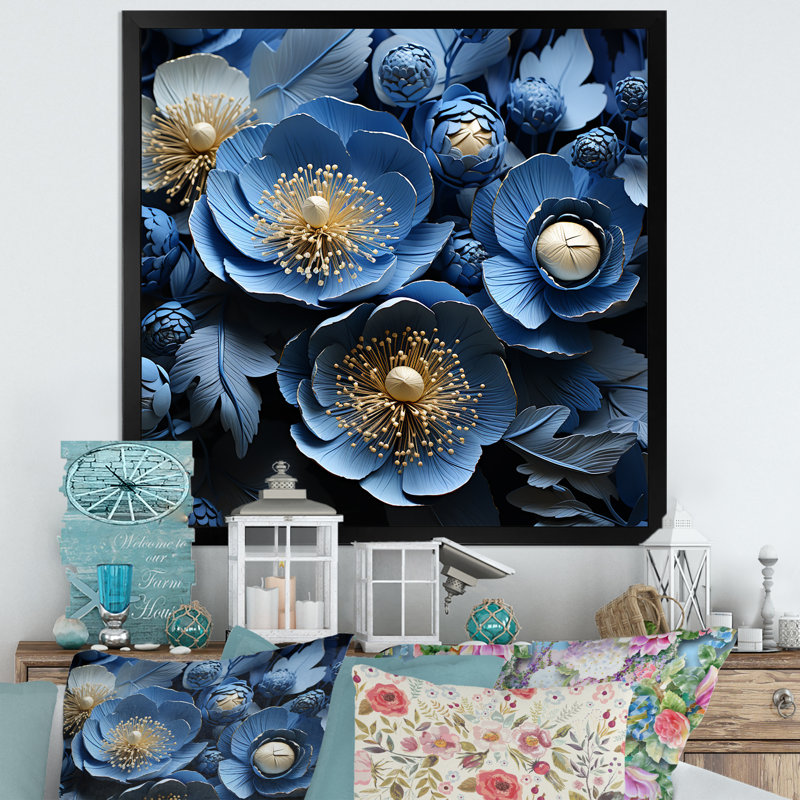 Ranunculus Bouquet V sur toile, Cadre simple noir, H 30 po x l 30 po x P 1 po