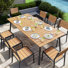 Ensemble repas pour 8 personnes L 82,5 po avec trou pour parasol Cyanni