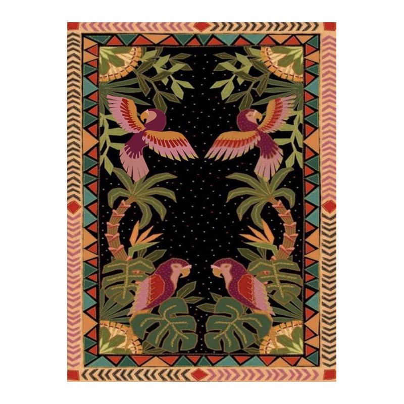 Tapis tissé multicolore touffeté à la machine Sun Collection, Sous-tapis rectangulaire de 3 pi 3 po x 4 pi 11 po