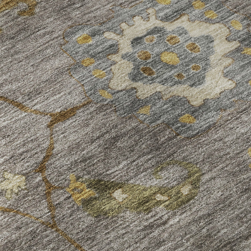 Premium Machine Washable Mayfield AMF2229 Global Rug, 2'3" x 7'6" Runner, Pewter