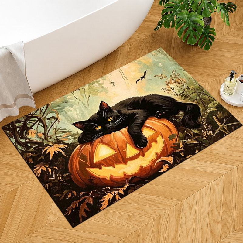 Tapis d'entrée antidérapant pour l'entrée d'Halloween, Halloween 10, 24 po x 36 po
