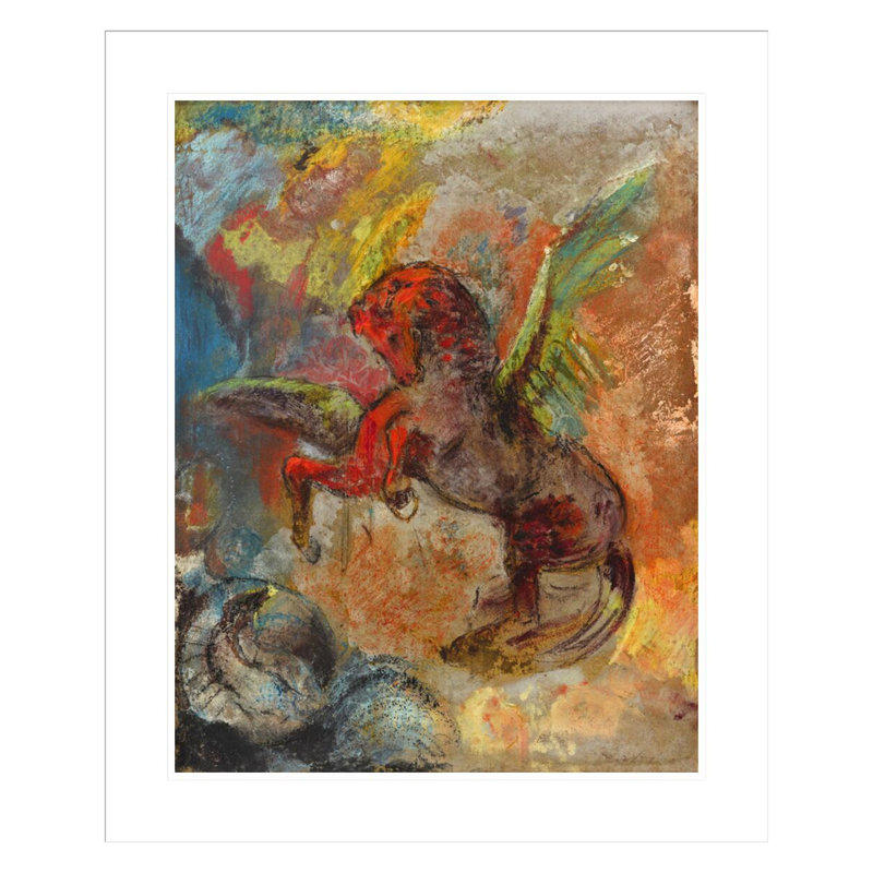 «Pegasus and Hydra» par Odilon Redon, impression giclée sur cadre, H 28,33 po x l 23,5 po