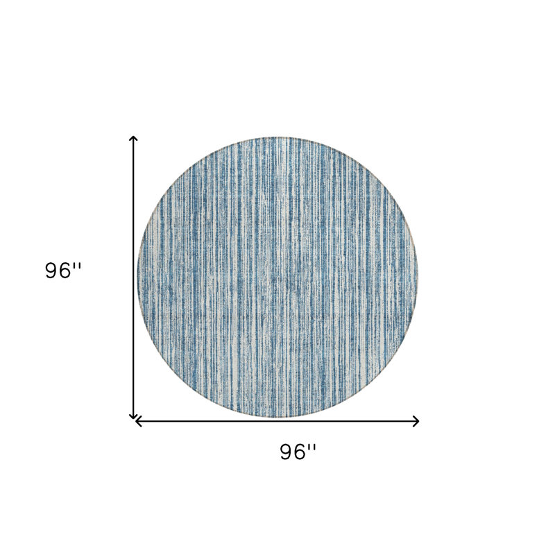 Tapis intérieur lavable rayé ivoire 8 pi