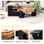 Double-Layer Round Coffee Table With Transparent Glass Top And Black Legs, Practical Brown Strong Support Legs