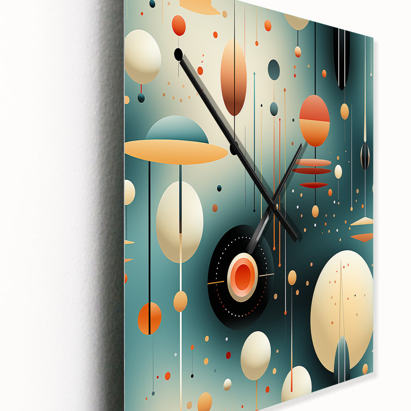 Jamyis - Horloge murale abstraite Mid-Century, H 28 po x l 12 po x P 1 po