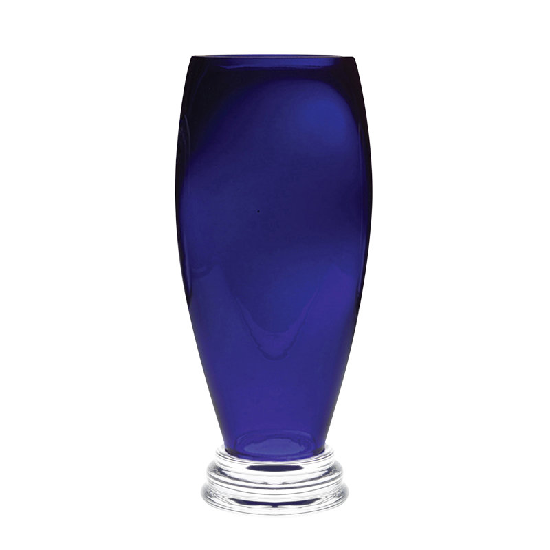 Romolo Handmade Glass Floor Vase, 14" H x 6" W x 6" D